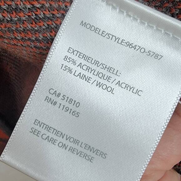 TRIBAL Wool Blend Gray and Rust Sweater Coat - Size Small S - Picture 7 of 7